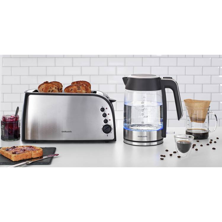 Cookworks Illuminating Kettle - Glass and Stainless Steel 0
