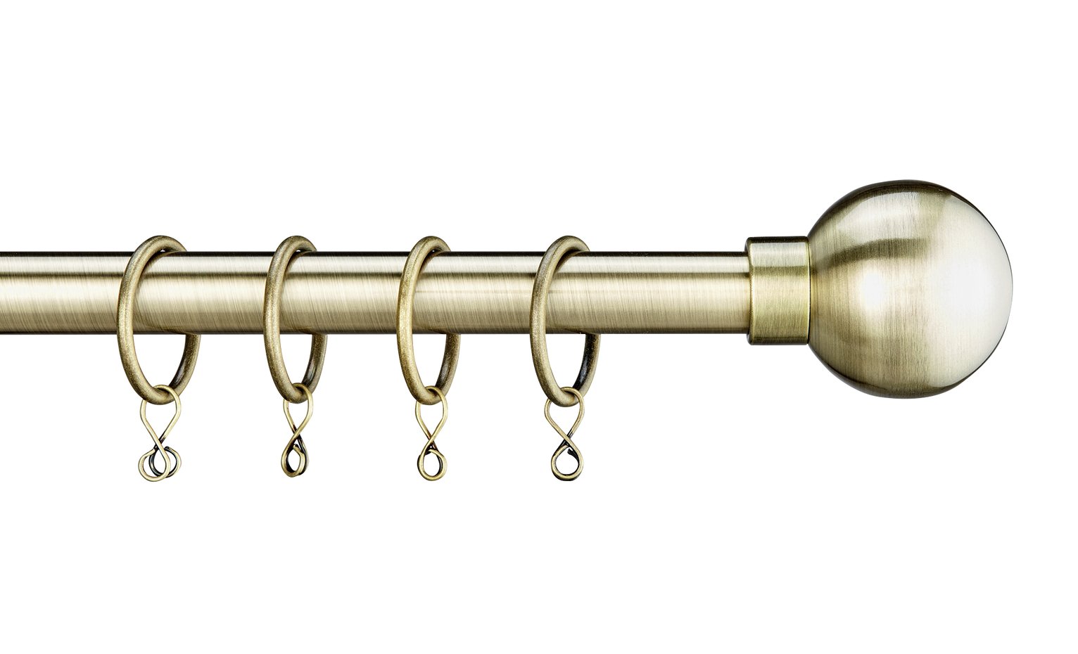 Argos Home Ext Metal Classic Ball Curtain Pole - Antiq Brass