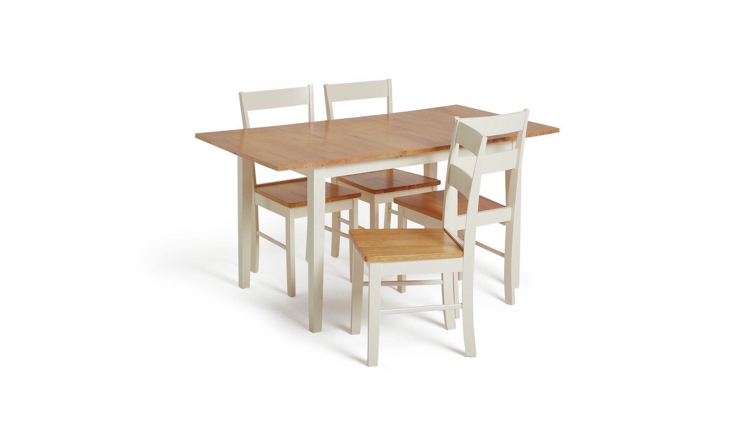 Habitat Chicago Solid Wood Extending Table & 4 Chairs