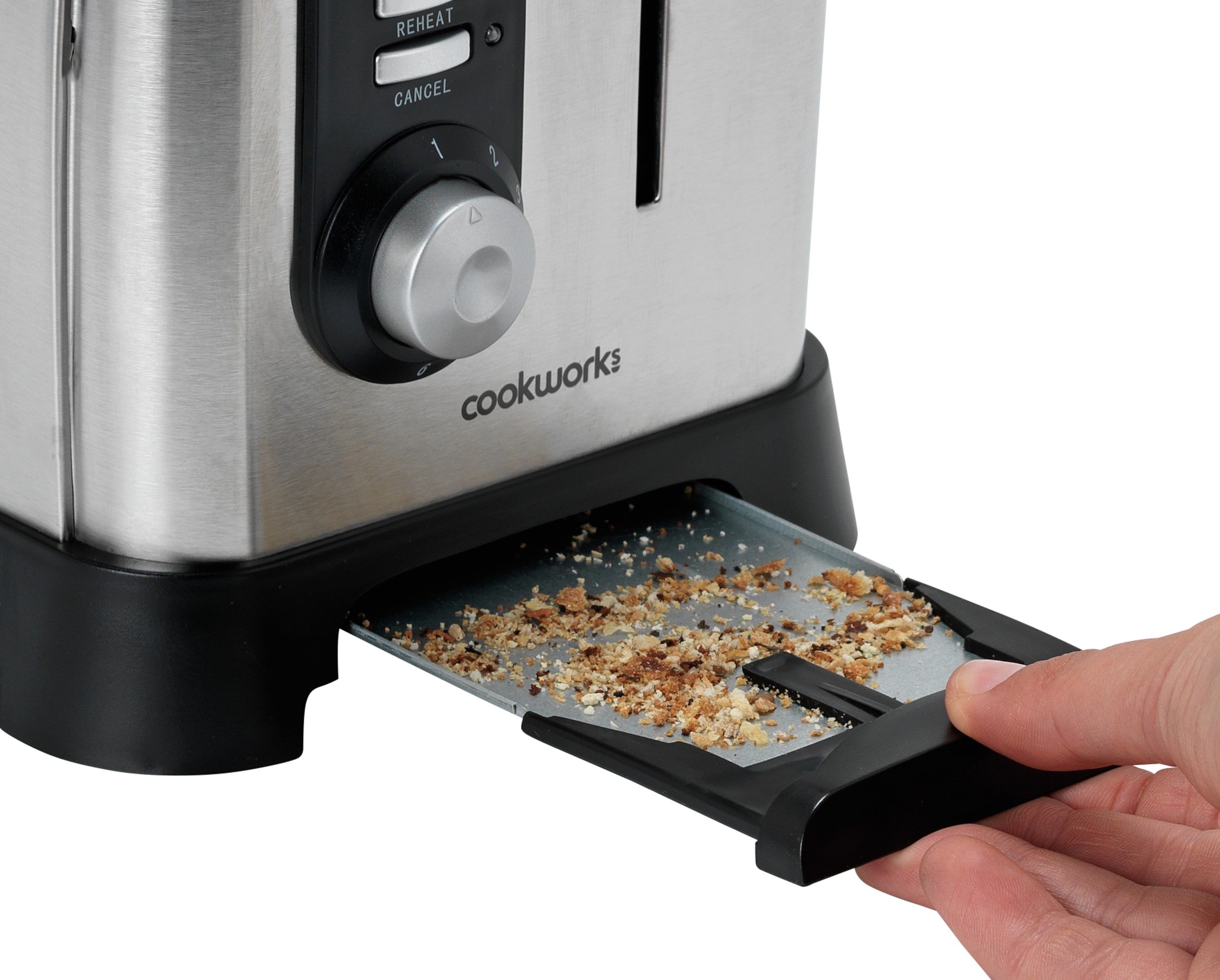 Cookworks Highlift 2 Slice Toaster Bread, Crumpet Or Muffin Stainless