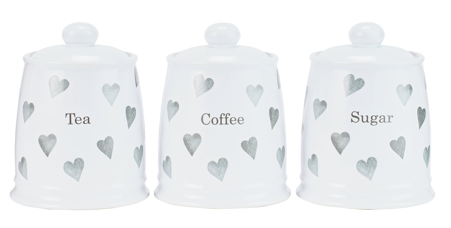 argos grey tea coffee sugar canisters