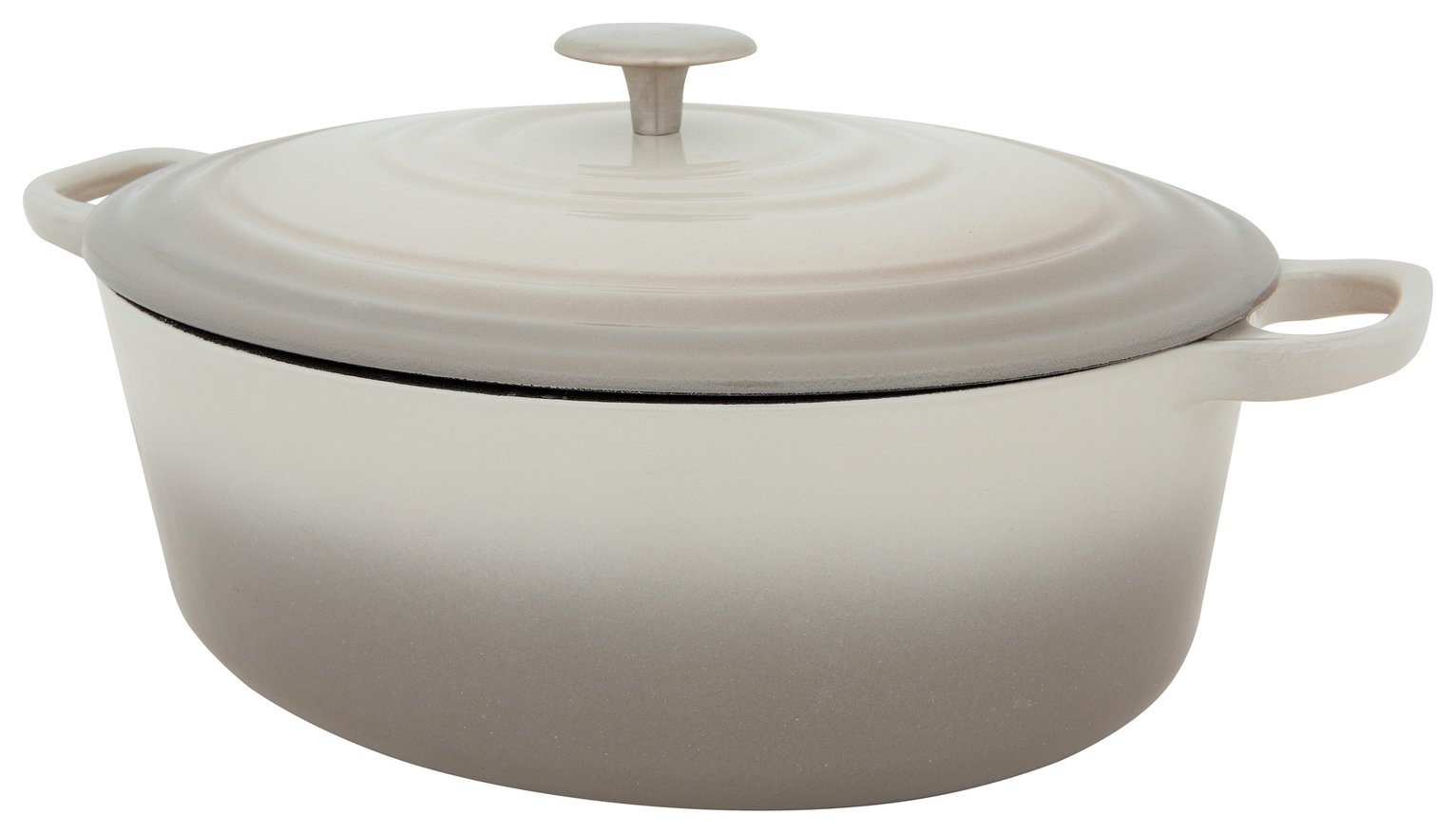 Sainsbury's Home 4.7L Cast Iron Casserole Dish - Mushroom