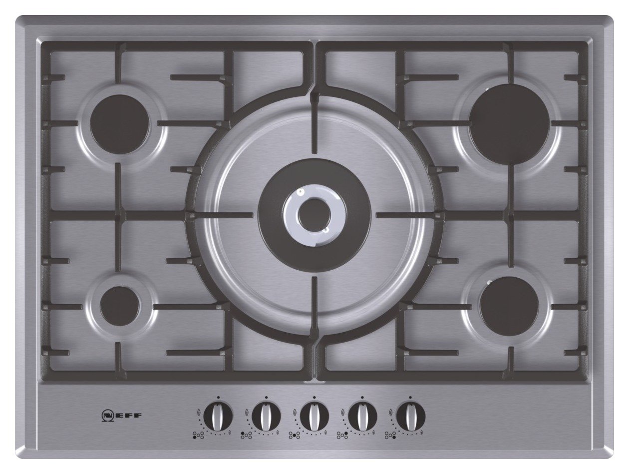 Neff T25S56N0GB Gas Hob - Stainless Steel