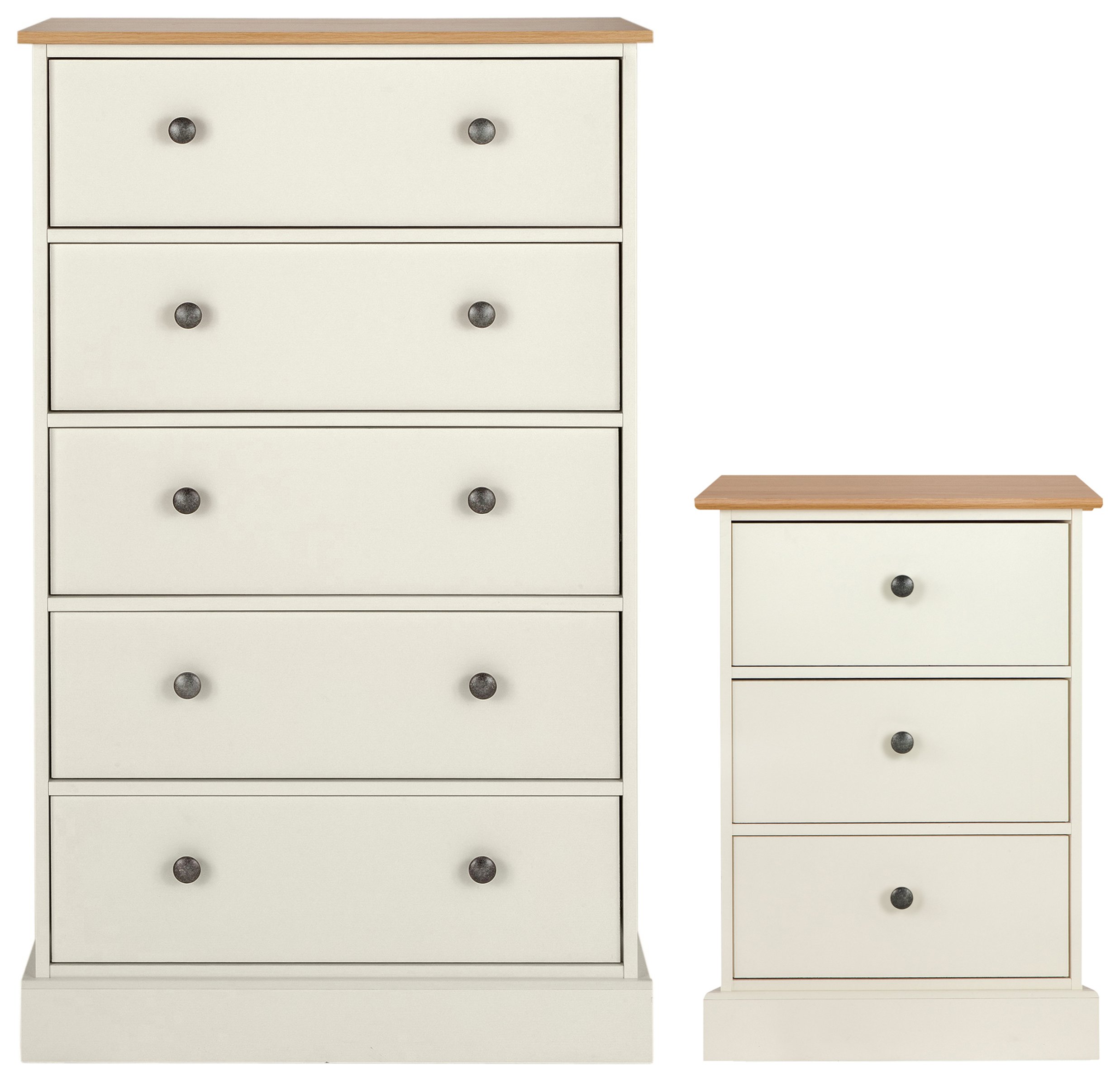 Argos Home Kensington Bedside & 5 Drw Set -Ivory/ Oak Veneer Review