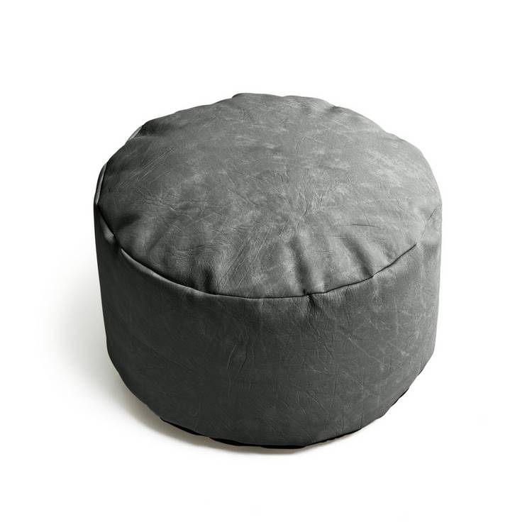 Kaikoo Drew Faux Leather Footstool - Grey 0