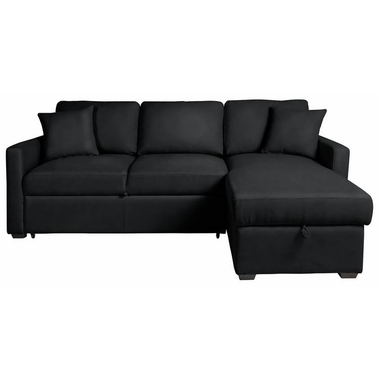 Habitat Reagan RH Faux Leather Storage Sofa Bed - Black 0