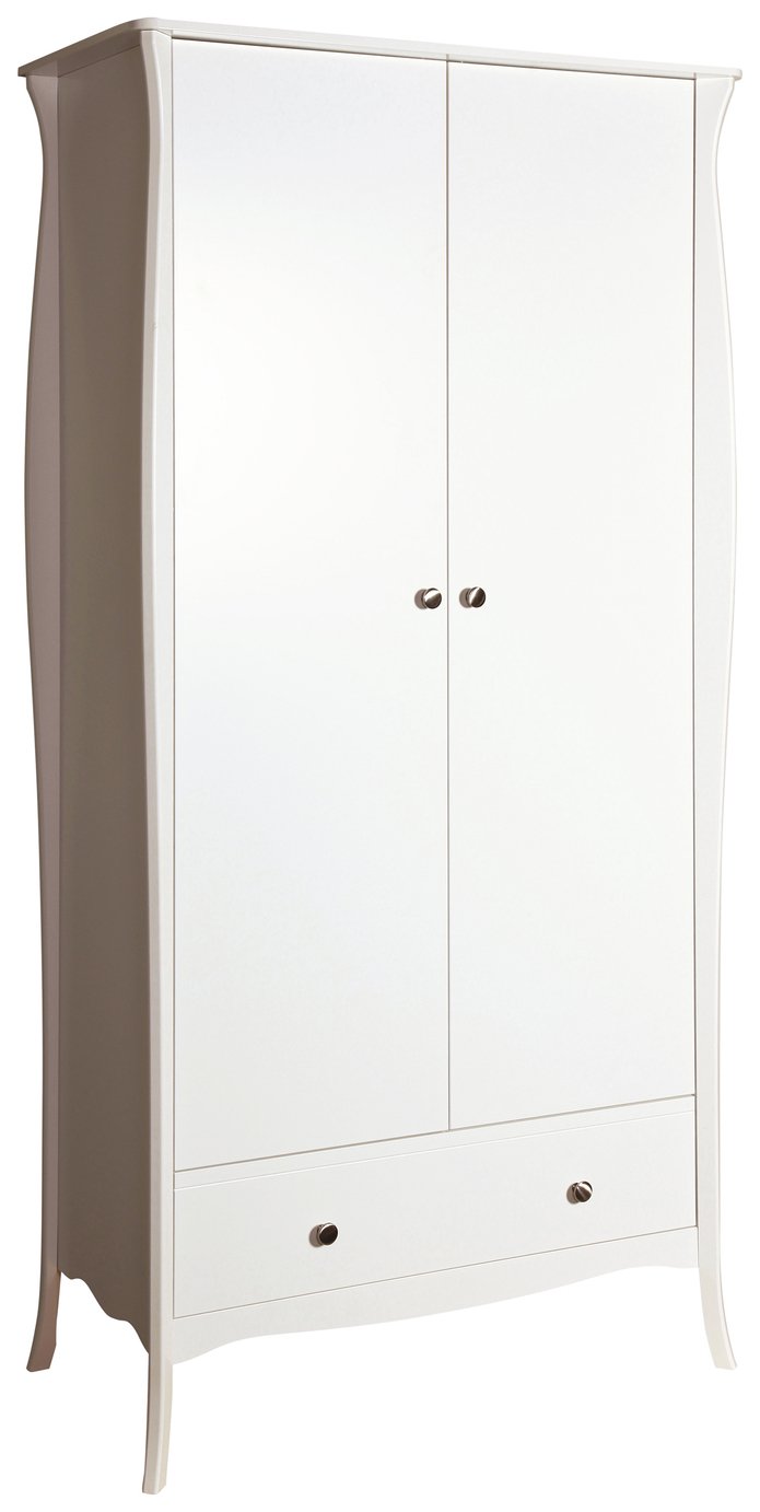  Amelie 2 Door 1 Drawer Wardrobe - White