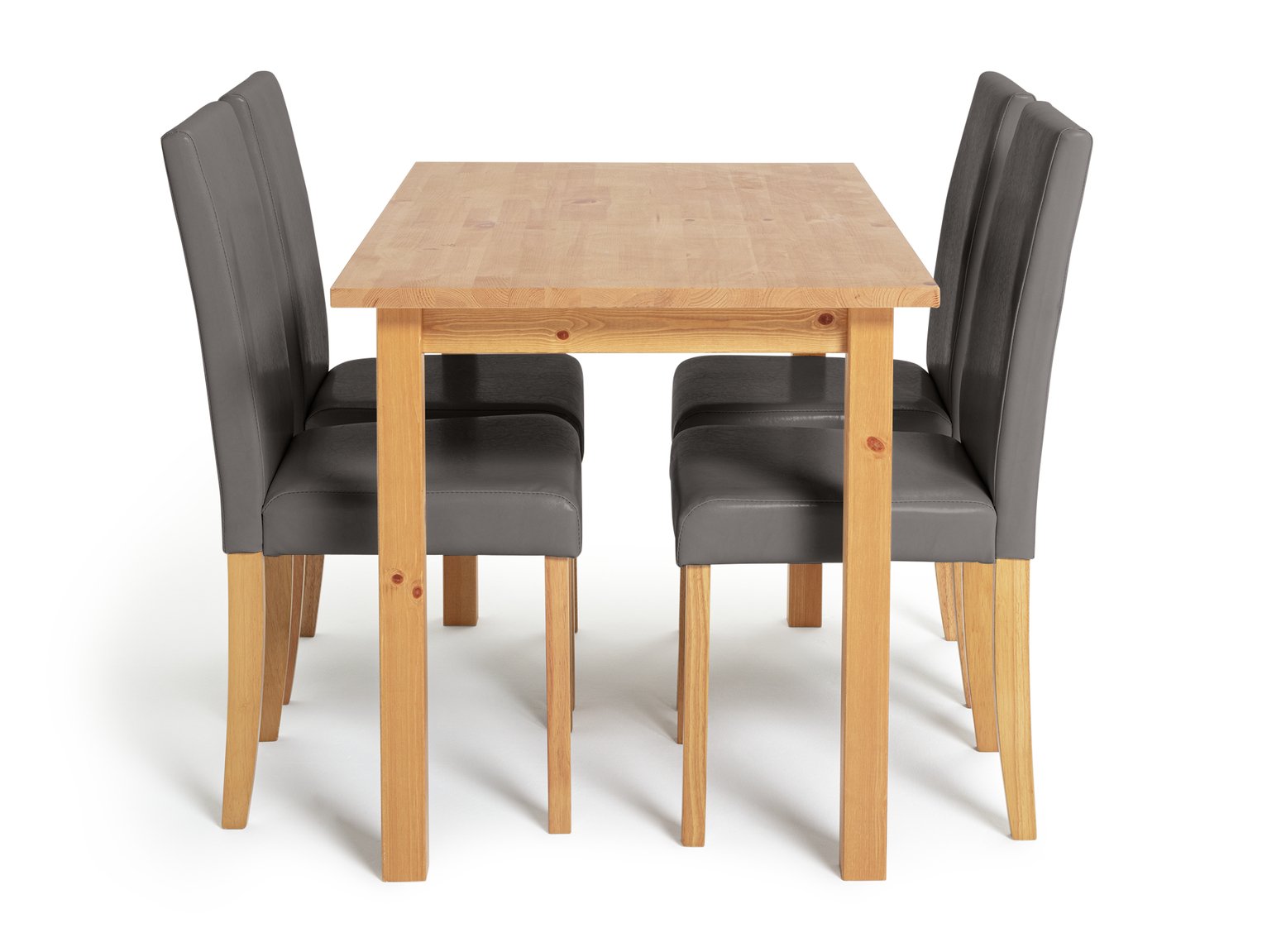 Argos Home Ashdon Solid Wood Table & 4 Mid Back Chairs Grey Reviews