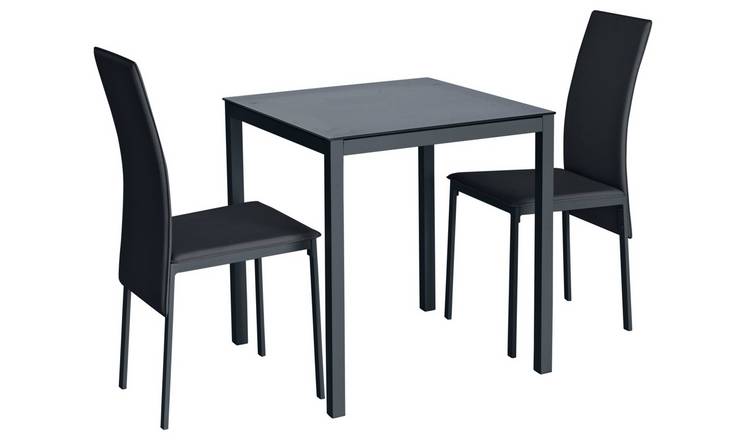 Buy Argos Home Lido Glass Dining Table 2 Black Chairs Space