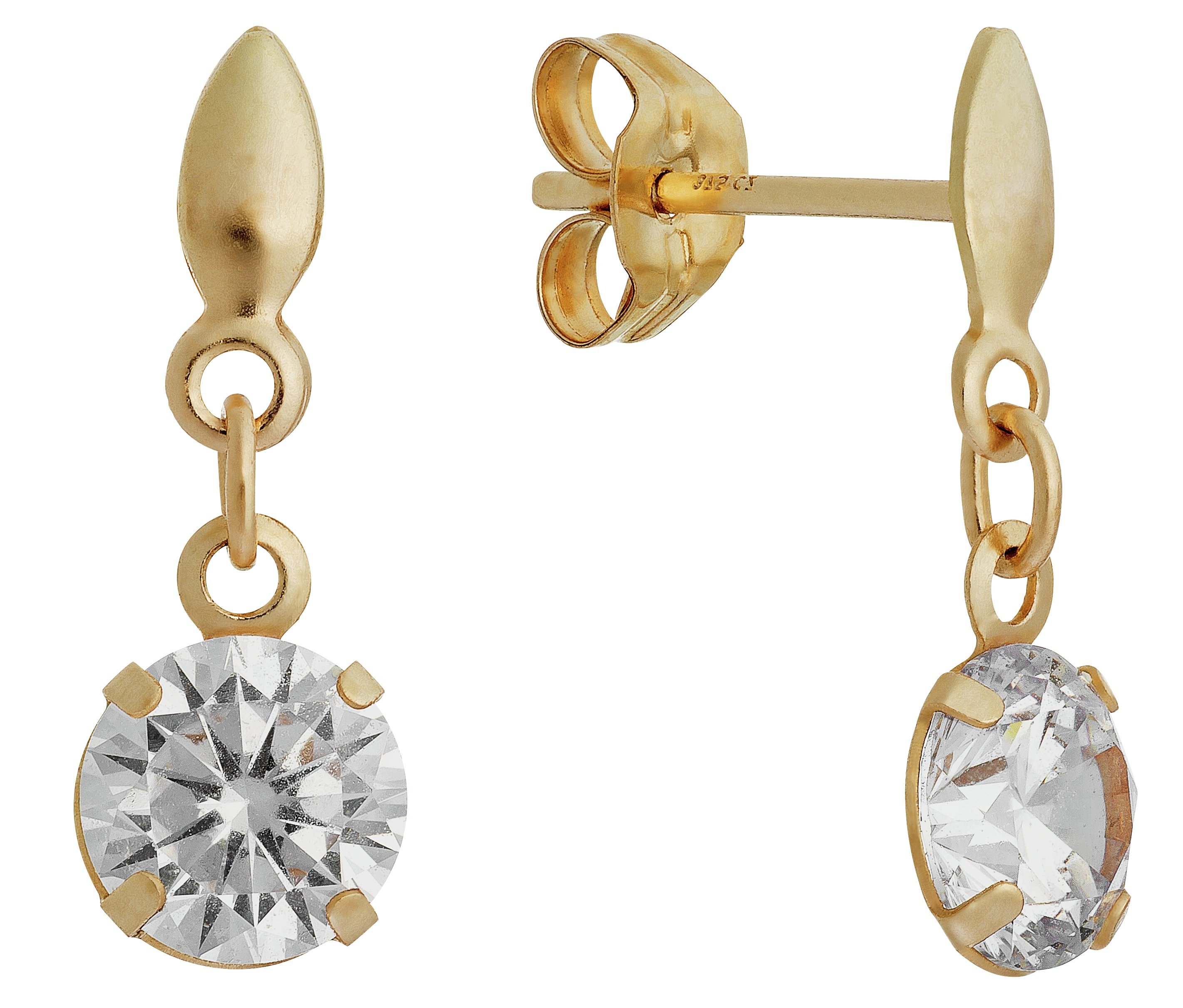 Revere 9ct Gold Cubic Zirconia Round Drop Earrings review