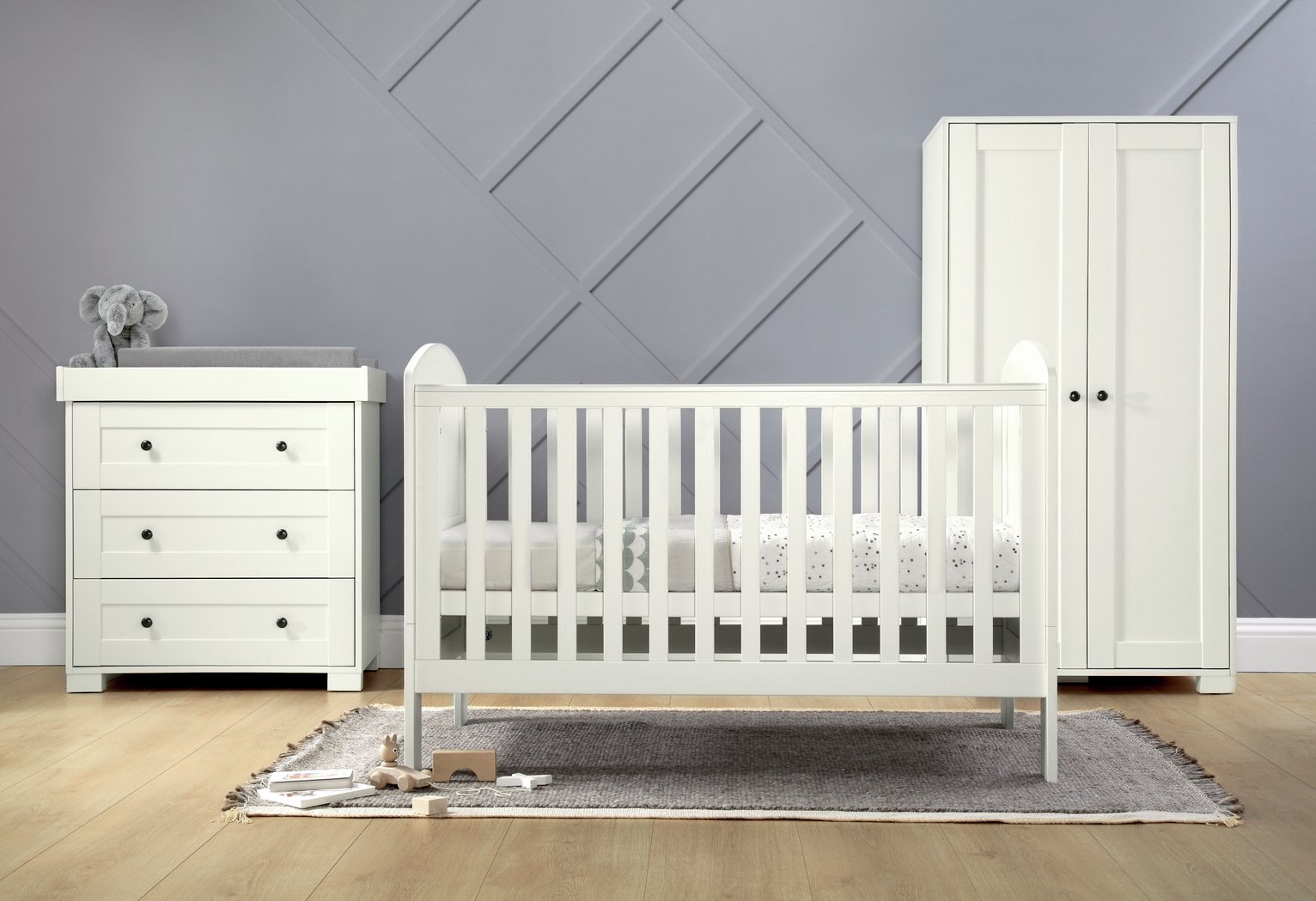 Mamas & Papas Harrow 3 Piece Nursery Furniture Set - White