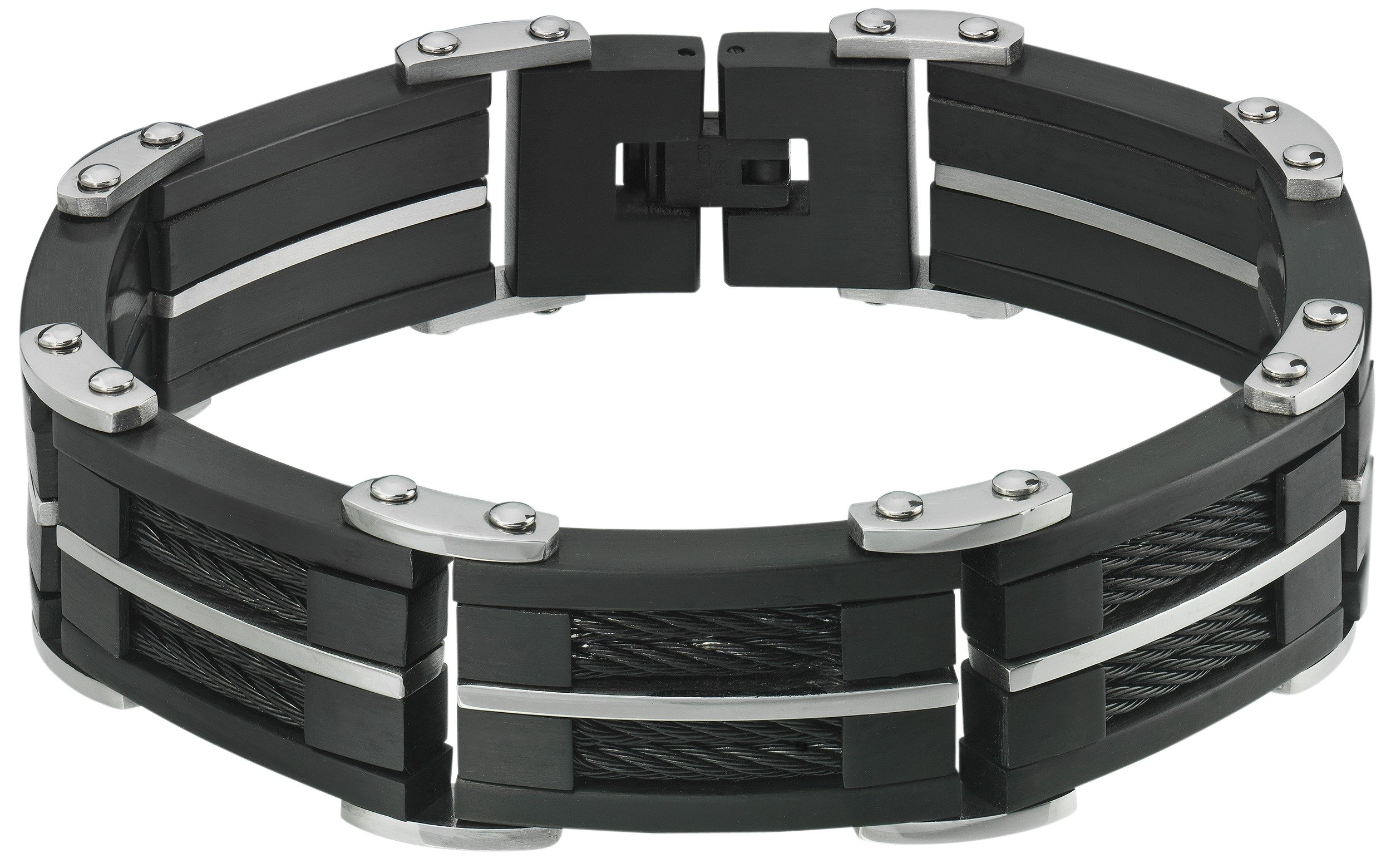 Revere Men's Stainless Steel Two Tone Magnetic Bracelet