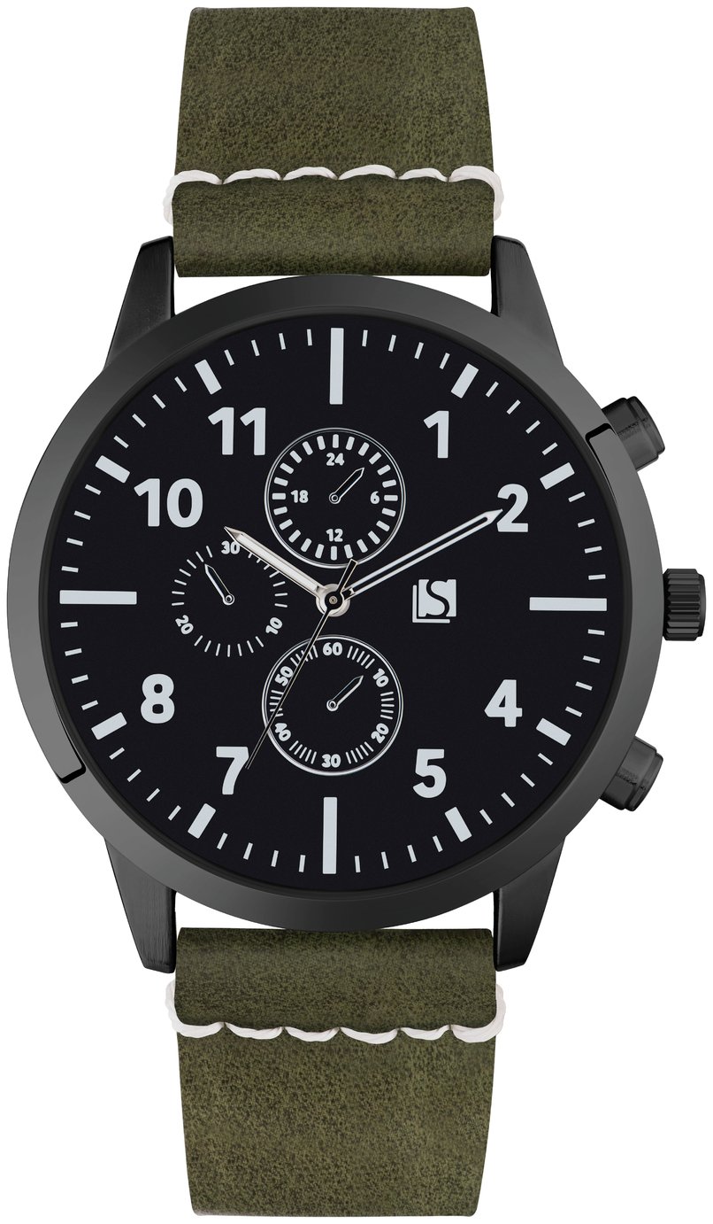 Spirit Men's Black Dial Khaki Strap Watch (7075014) Argos Price Tracker pricehistory.co.uk