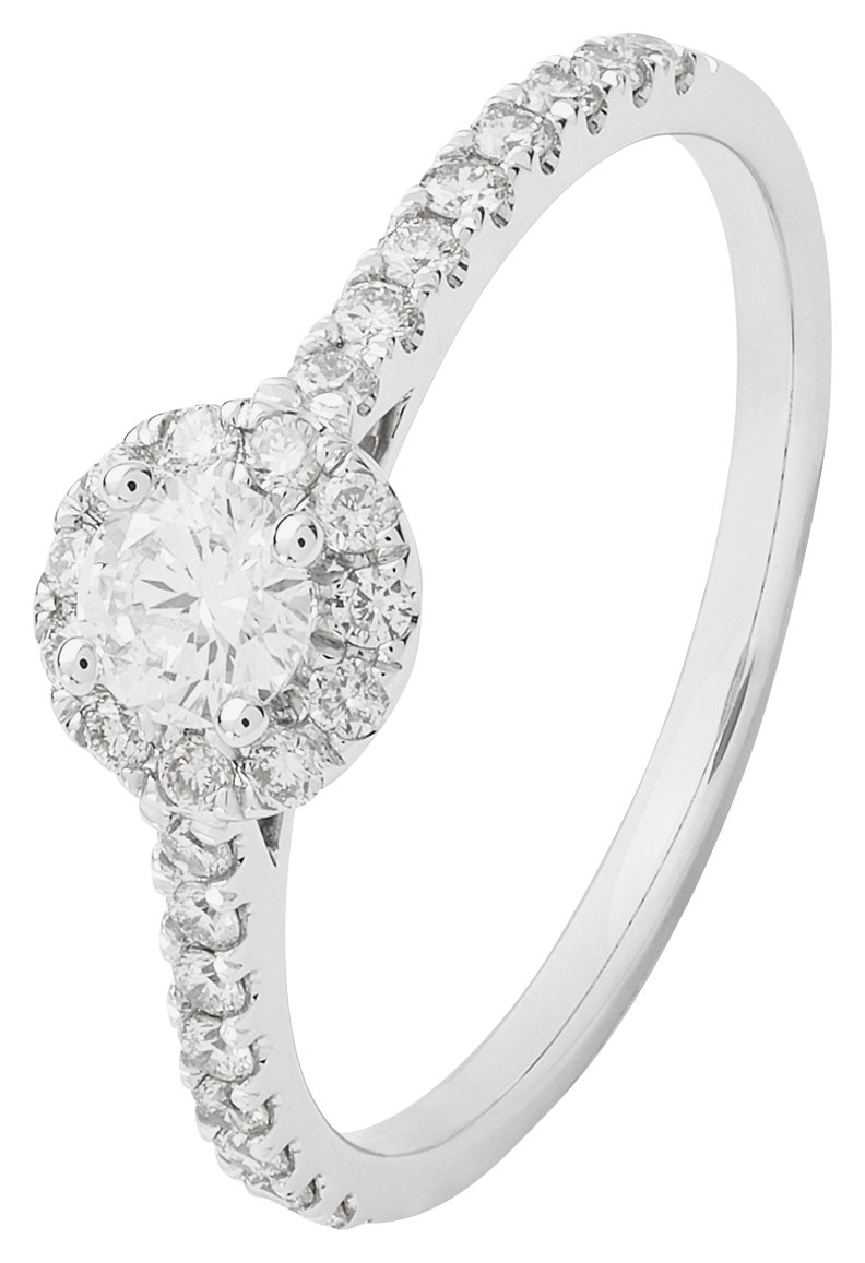 Revere 9ct White Gold 0.50ct tw Diamond Cluster Ring