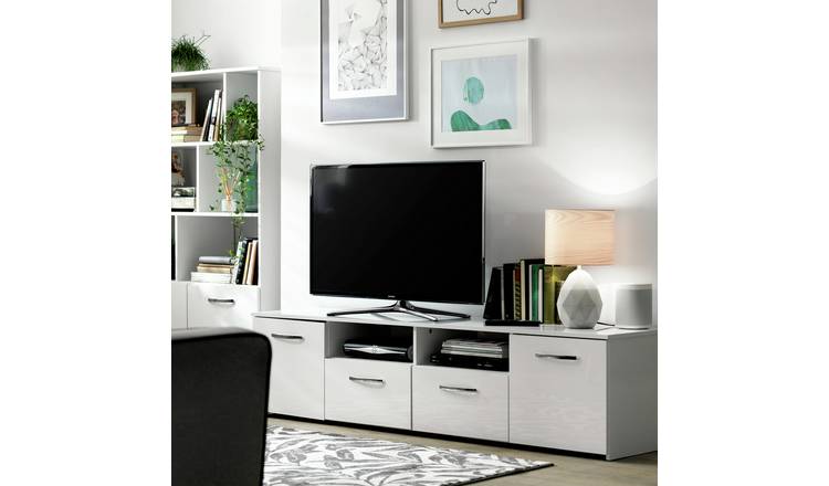 Argos tv units on sale white gloss