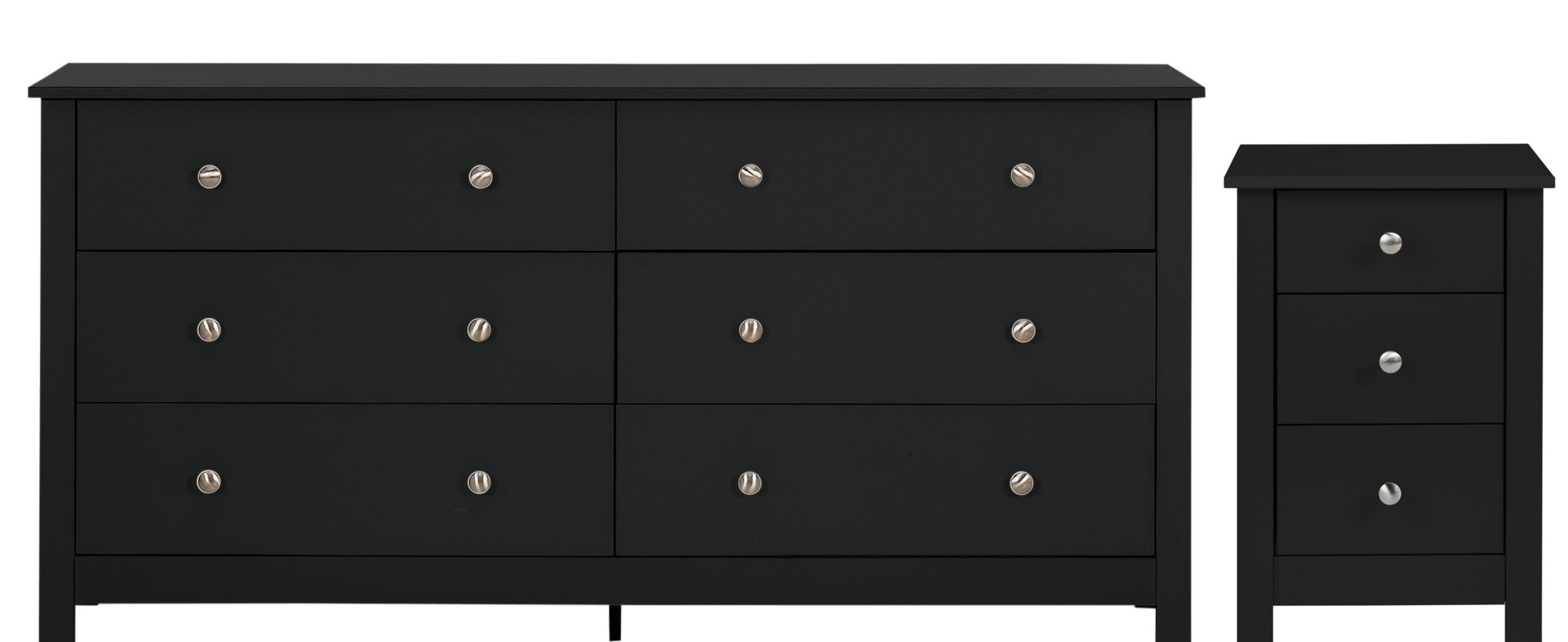 Habitat Osaka Bedside & 3 3 Drawer Chest Set - Black