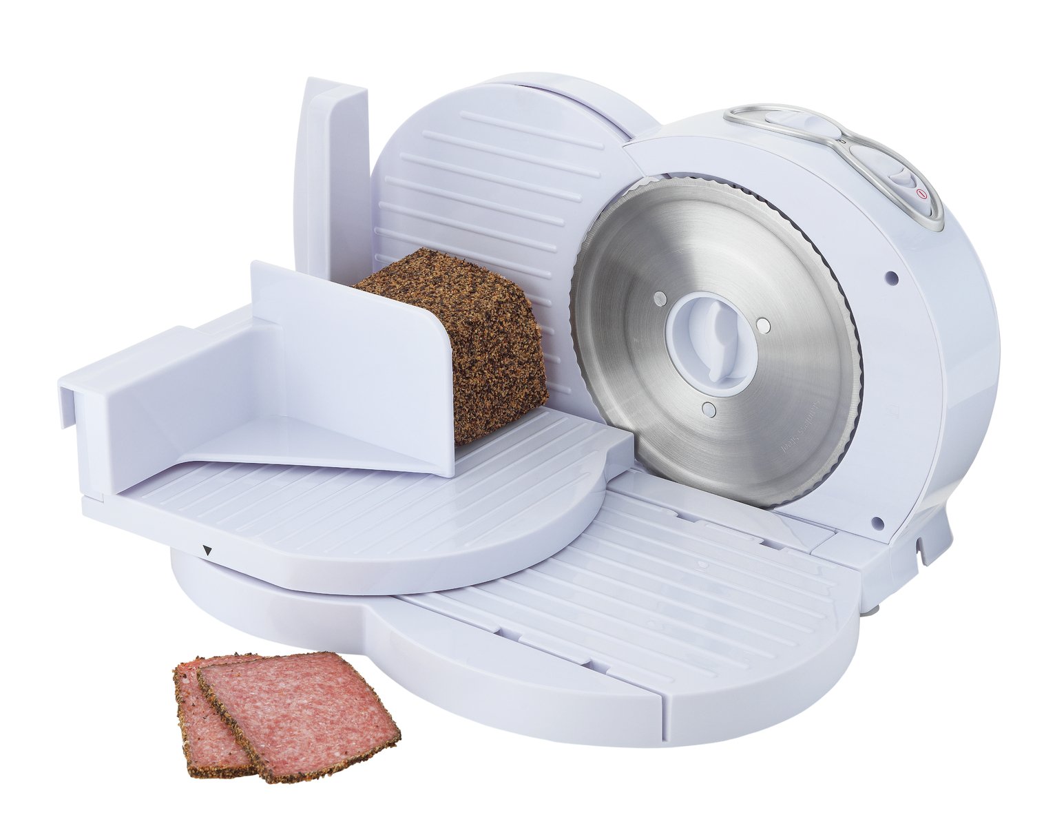 Cookworks Food Slicer Safety Thumb Guard Ensures Safe Slicing And White