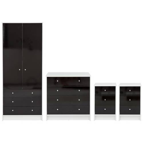 Buy Argos Home Malibu Gloss 4 Piece Wardrobe Set Black White