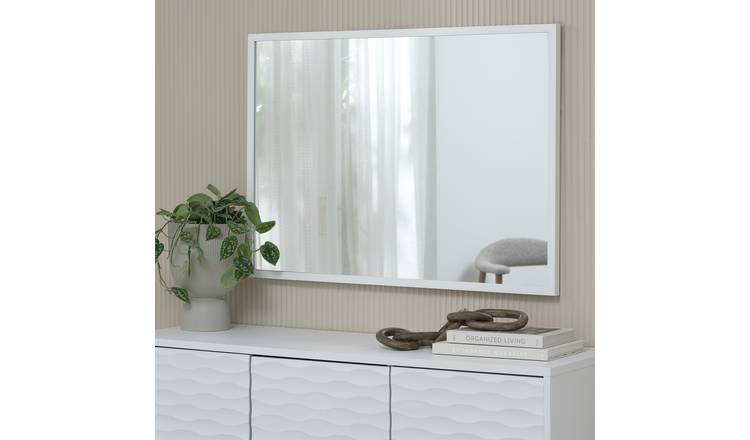 Home Essentials White Wall Mirror - 90x65cm