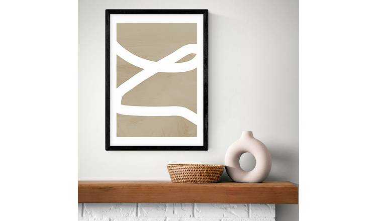 East End Prints Lines Black Frame Art Print - A3