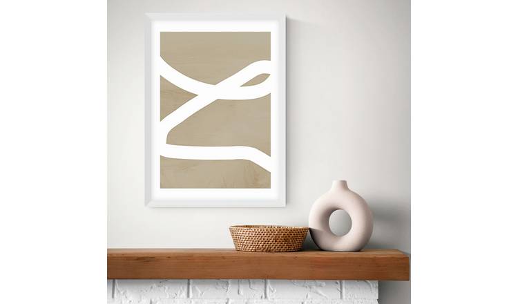 East End Prints Lines White Frame Art Print - A3