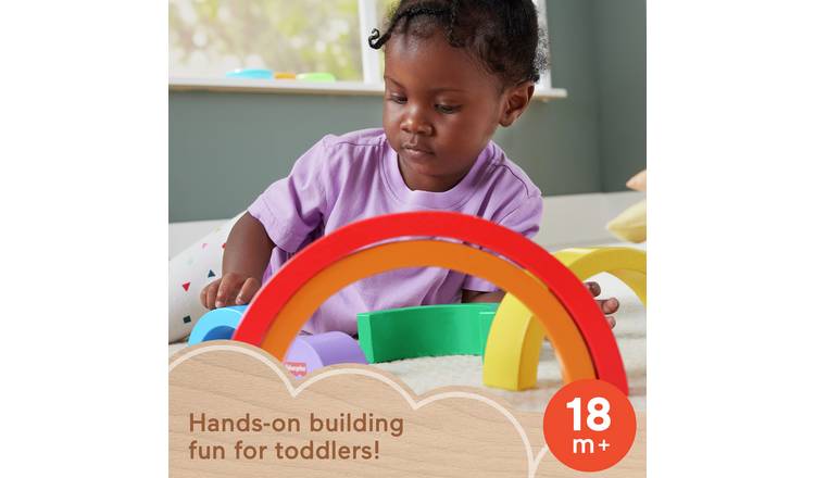 Buy Fisher Price Toddler Toy Wooden Stacking Rainbow Early learning toys Argos
