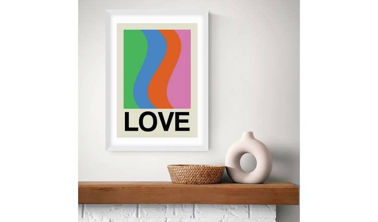 East End Prints Love Wave Gala White Frame Art Print - A2