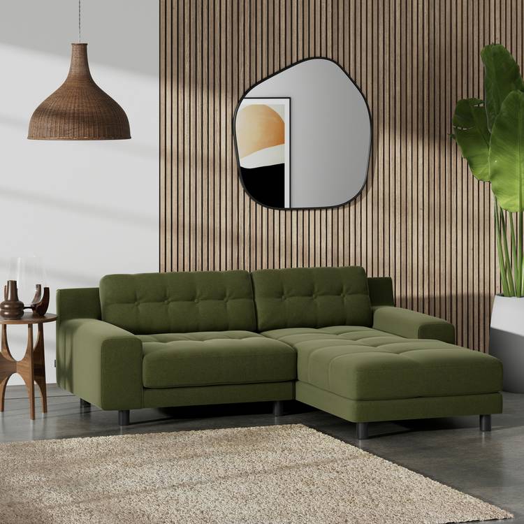 Habitat Hendricks Right Hand Corner Sofa - Moss Green 0