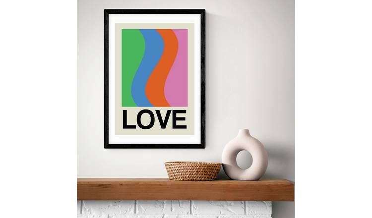 East End Prints Love Wave Gala Black Frame Art Print - A3