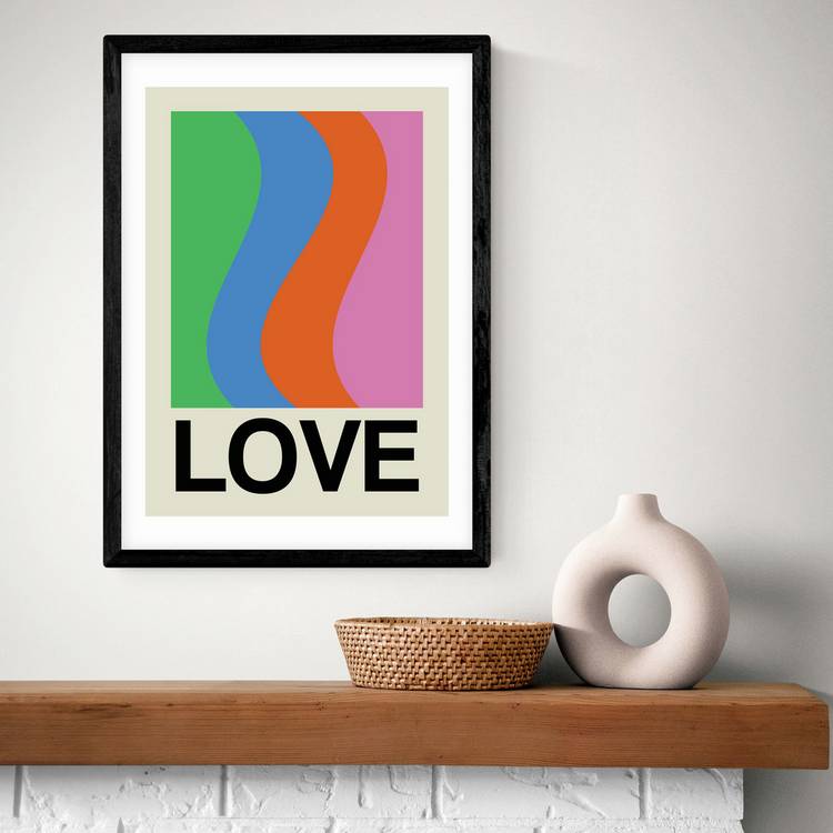 East End Prints Love Wave Gala Black Frame Art Print - A3 0