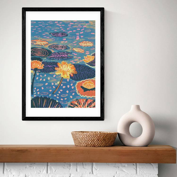 East End Prints Magic Pond Black Frame Art Print - A2 0