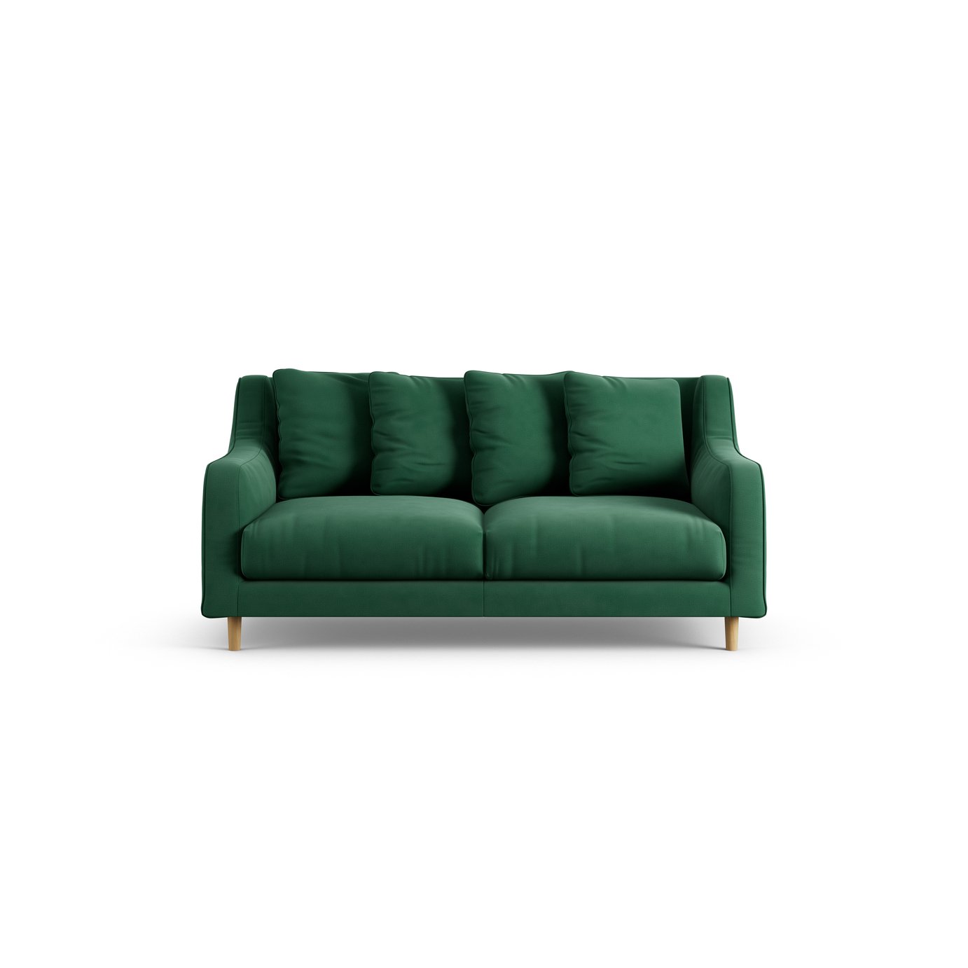 Habitat Swift Fabric 2 Seater Sofa - Green - Ash Leg