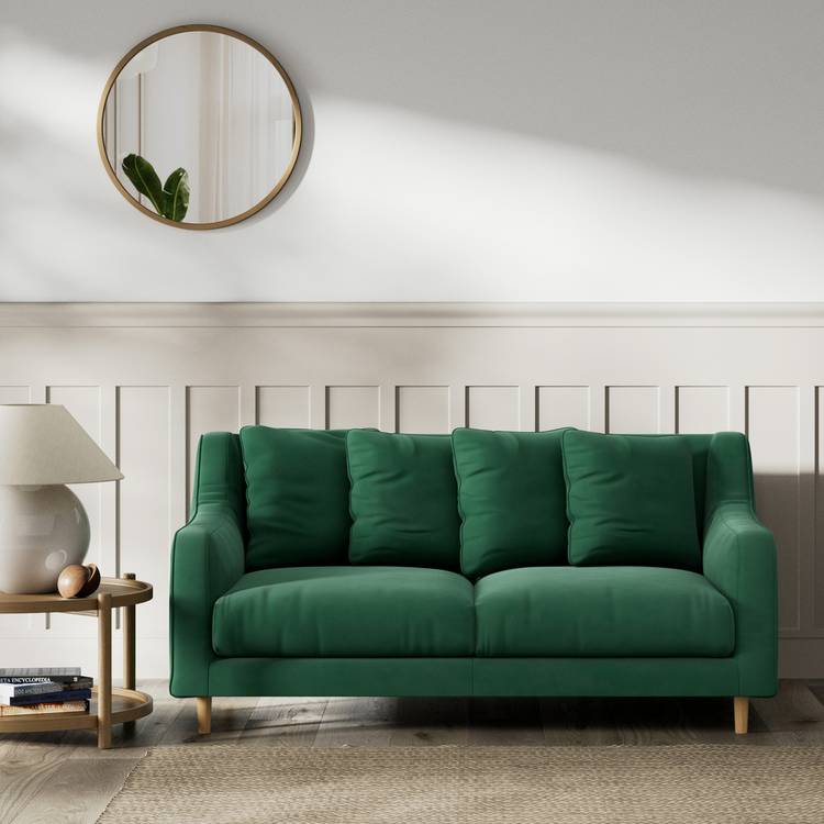 Habitat Swift Fabric 2 Seater Sofa  - Green - Ash Leg 0