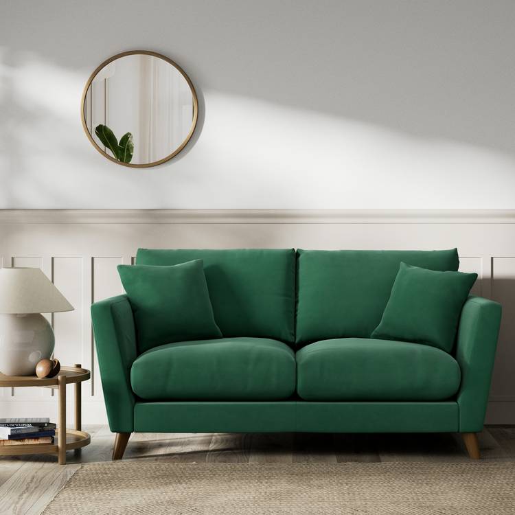 Habitat Lomond Fabric 2 Seater Sofa - Green - Dark Leg 0