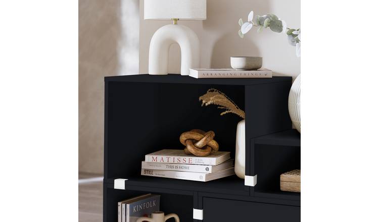 Habitat Rubrics Modular Single Large Shelf Unit - Black