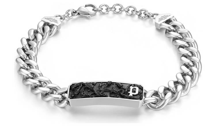 Police Stainless Steel Barbed-wire Motif Bracelet