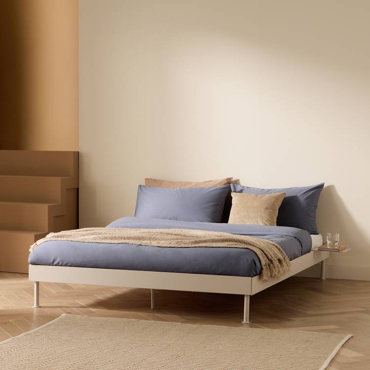 Habitat Maddox Double Metal Bed with Bedside - Off White 0
