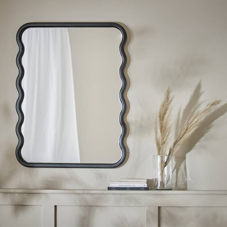 Habitat Black Wiggle Wall Mirror - 60x80cm 0