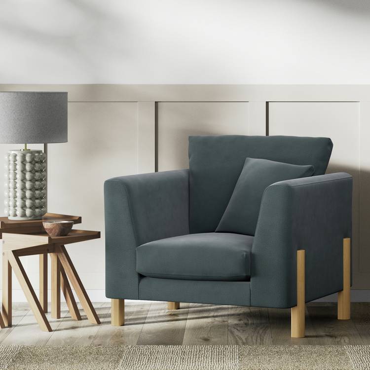 Habitat Aston Fabric Armchair - Charcoal - Ash Leg 0