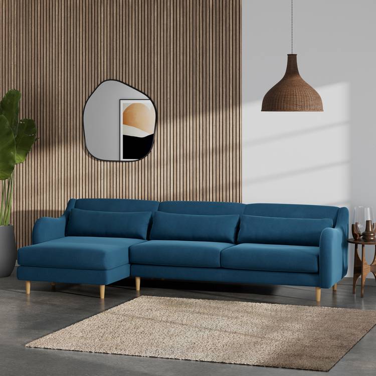 Habitat Turnmill Left Hand Corner Sofa - Ink Blue 0