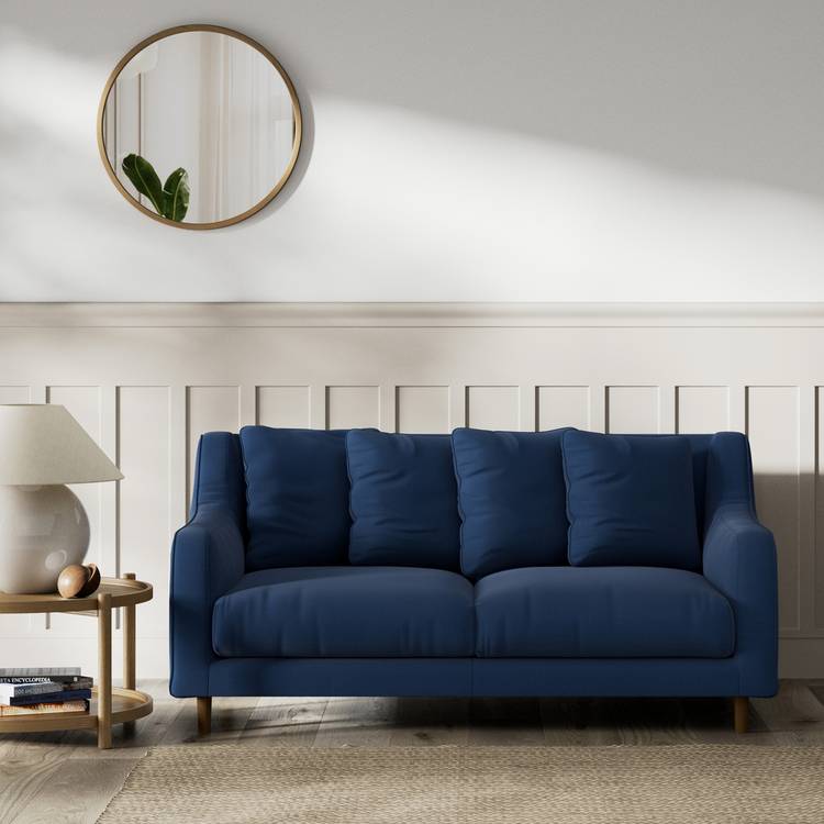 Habitat Swift Fabric 2 Seater Sofa - Navy - Dark Leg 0