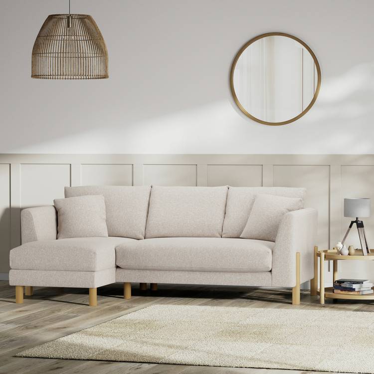 Habitat Aston Left Hand Corner Sofa - Natural - Ash Leg 0