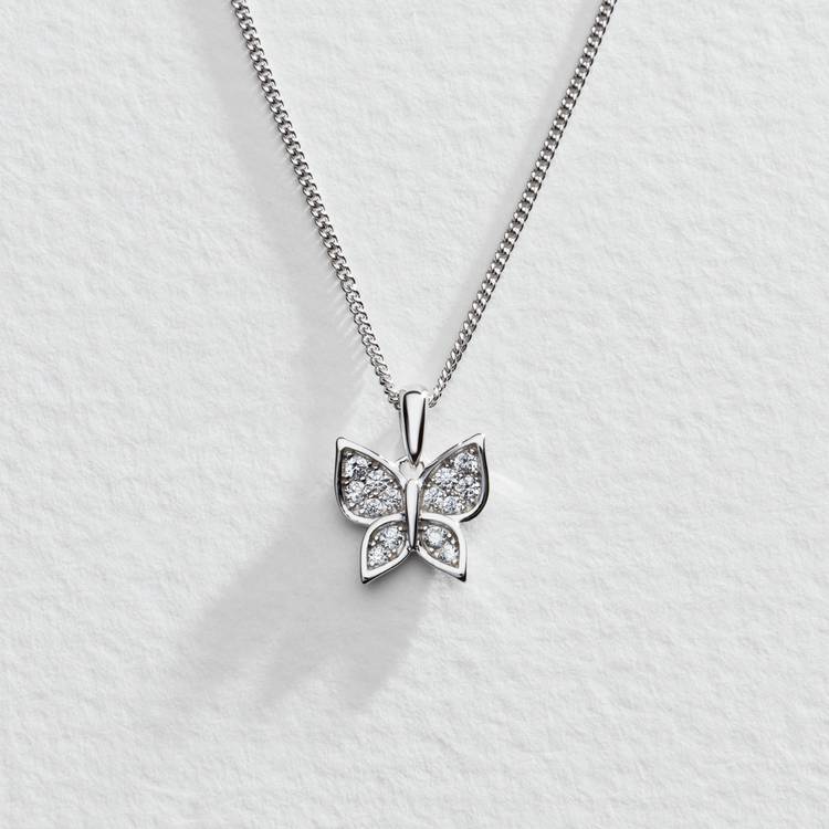 Revere Sterling Silver Butterfly Pendant Necklace 0