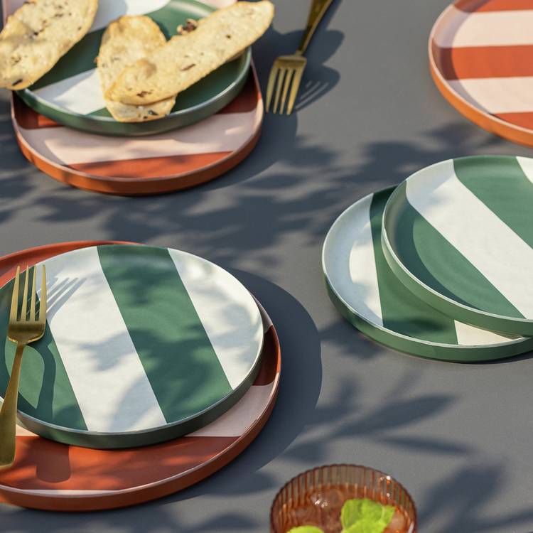 Habitat Luxe Striped Side Plate - Pack of 4 0