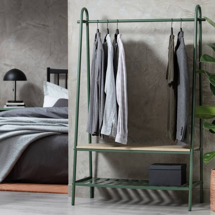 Habitat Turner Clothes Rail with Shoe Rack - Green 0