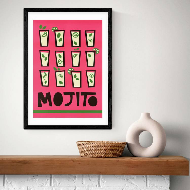 East End Prints Mojito Black Frame Art Print - A3 0