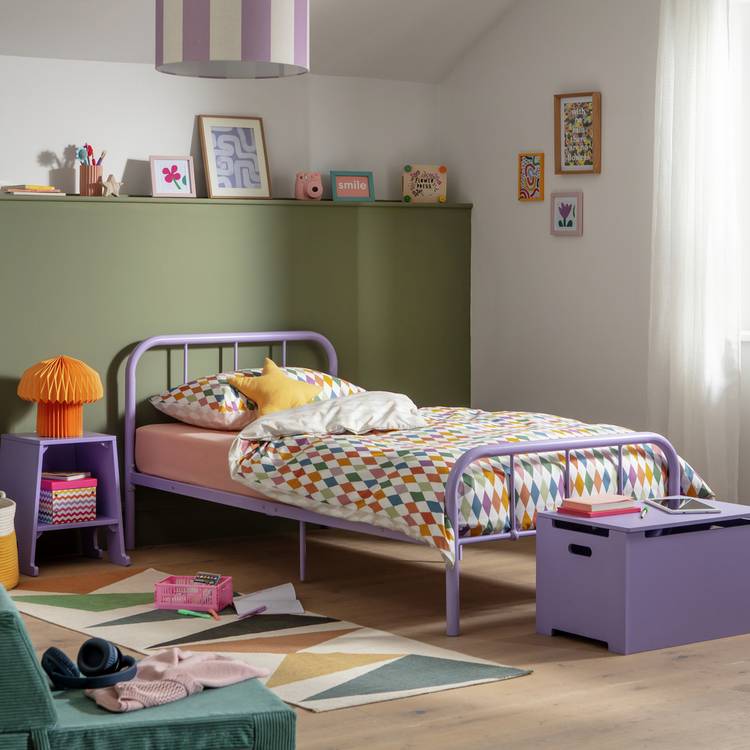 Argos Home Charlie Single Metal Bed Frame - Lilac 0