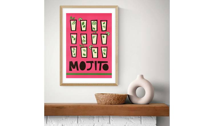 East End Prints Mojito Oak Frame Art Print - A3