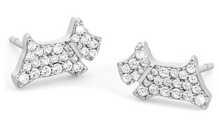 Radley Sterling Silver Stone Set Dog Stud Earrings