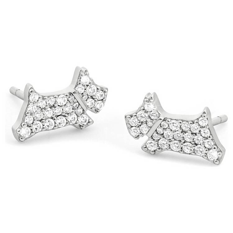 Radley Sterling Silver Stone Set Dog Stud Earrings 0